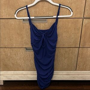 Elegant Blue Ruched Dress